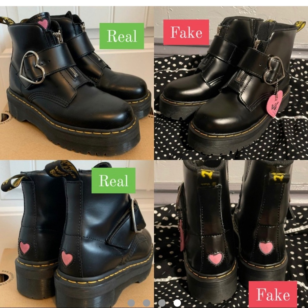 Dr Martens Samples of fake vs real JADON/OAF BOOT - Picture 13 of 16
